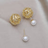 jewelry design 14K gold plated hollow metal ball before after wearing earring Elegant women's daily work accessories