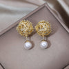 jewelry design 14K gold plated hollow metal ball before after wearing earring Elegant women's daily work accessories