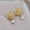 jewelry design 14K gold plated hollow metal ball before after wearing earring Elegant women's daily work accessories