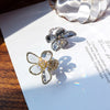 jewelry opening high-grade copper inlaid crystal glass flower ring exaggerated  cocktail party ring for women