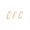 jewelry simple copper inlaid zircon pearl three-piece ring elegant women index finger daily opening adjustable ring