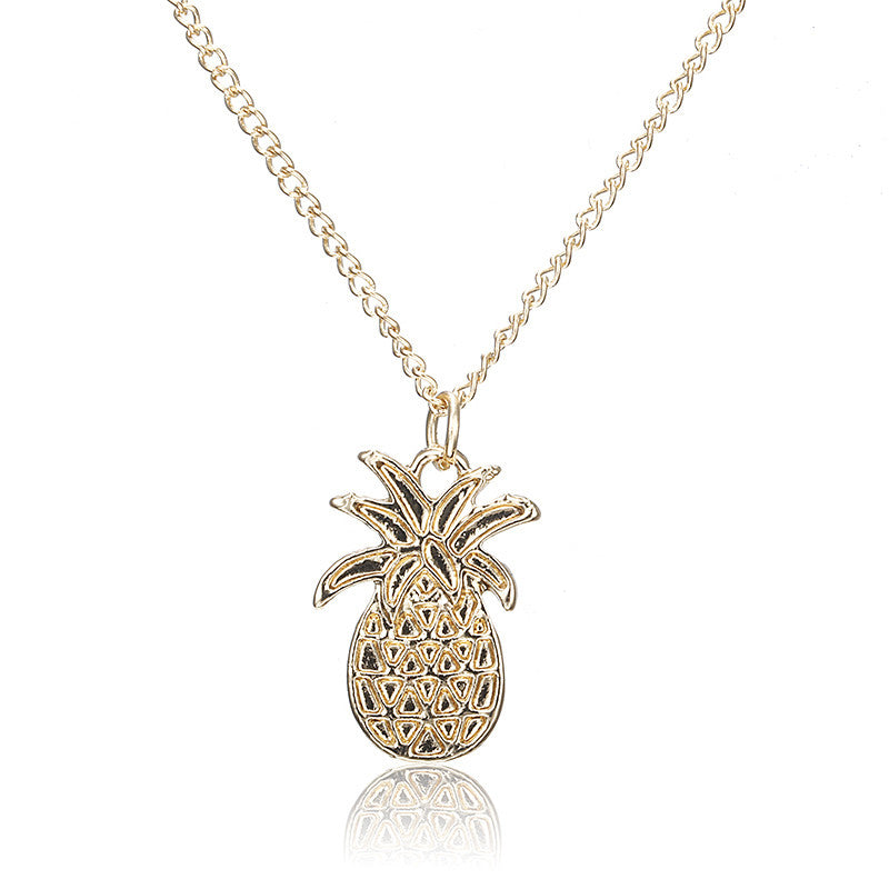 New fashion pineapple necklace chain Simple gold color fruit necklace for women summer tiny cute jewelry   x71
