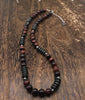 simple natural stone beads black gallstone necklace men and women short chain 316 stainless steel jewelry