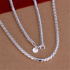 fine 925 Stamped Silver 4MM Twisted rope chain Necklace for woman men's Christmas gifts  party wedding Jewelry