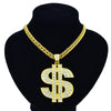 hip hop nightclub exaggerated gold chain dollar sign gold necklace men and women trend personality pendant
