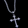 ins Hip-hop Metal Rhinestone Cross Pendant Necklace Punk Gothic Crying Smiley Face Necklaces For Women Jewelry Gift