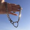 ins Hip-hop Stainless Steel Metal Love Pendant Necklace Vintage Heart Necklaces Chain Choker For Women Girls Jewelry