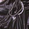 ins Hip-hop Stainless Steel Pearl Pendant Necklace Vintage Heart Necklaces Chain Choker For Women Girls Jewelry