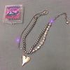 ins Hip-hop Stainless Steel Pearl Pendant Necklace Vintage Heart Necklaces Chain Choker For Women Girls Jewelry