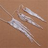 korean 925 Sterling Silver fine Tassel lines necklace earrings for women designer Jewelry sets Party wedding Gifts