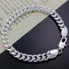 korean 925 Sterling silver fine 8MM geometry Bracelets for women man happy party Wedding accessories Jewelry gifts