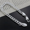 korean 925 Sterling silver fine 8MM geometry Bracelets for women man happy party Wedding accessories Jewelry gifts