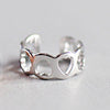 New listing Fashion Hollow Love Heart Star Moon Snowflake No piercings Ear bone Clip 925 Sterling Silver Jewelry