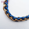 model office career OL big chunky chain chokers necklaces good quality navy zinc alloy plated gold necklace women