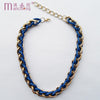 model office career OL big chunky chain chokers necklaces good quality navy zinc alloy plated gold necklace women