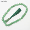 New natural green Agate bracelets Round Shape beads Prayer 12mm beads Islamic Muslim Tasbih Allah Rosary Free shipping