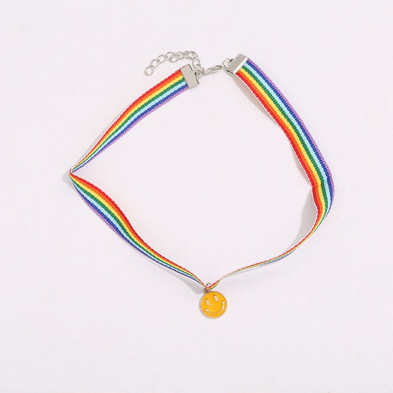 necklace Rainbow moon Rabbit Radish Choker Necklace For Women Jewelry Multicolor