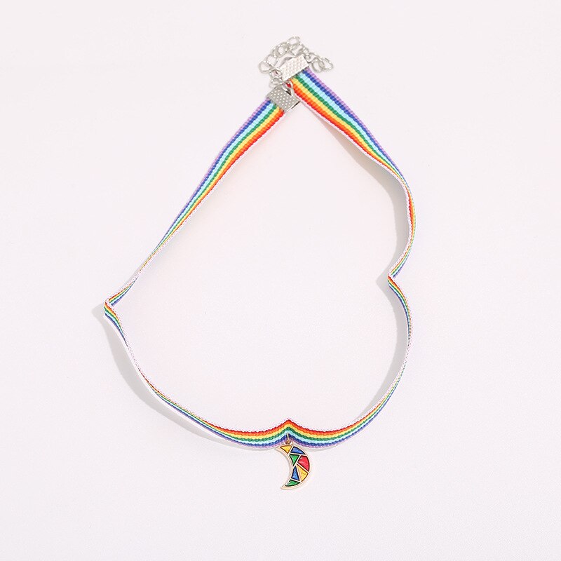 necklace Rainbow moon Rabbit Radish Choker Necklace For Women Jewelry Multicolor