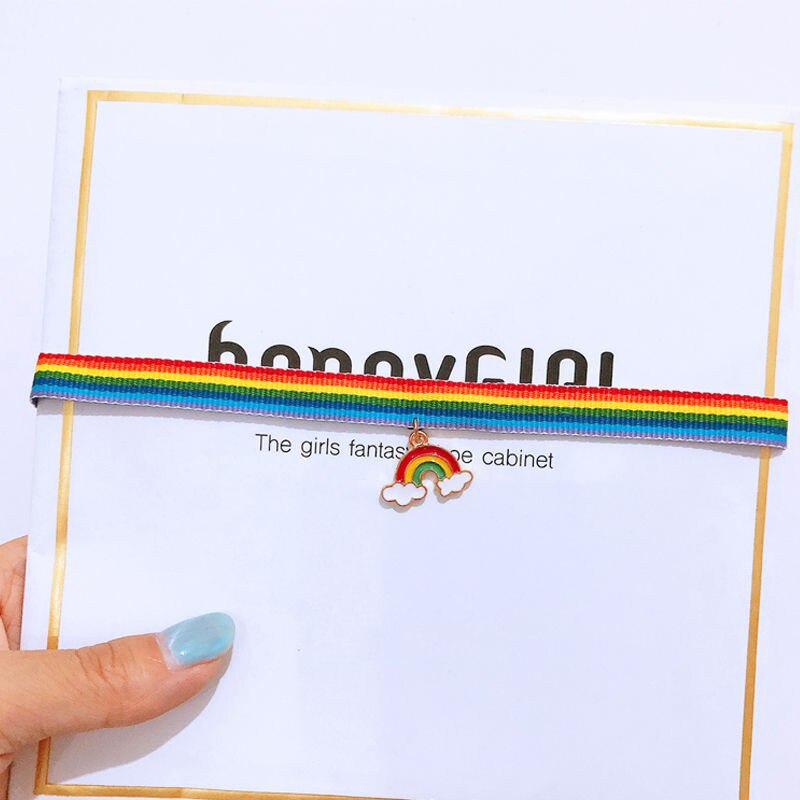 necklace Rainbow moon Rabbit Radish Choker Necklace For Women Jewelry Multicolor