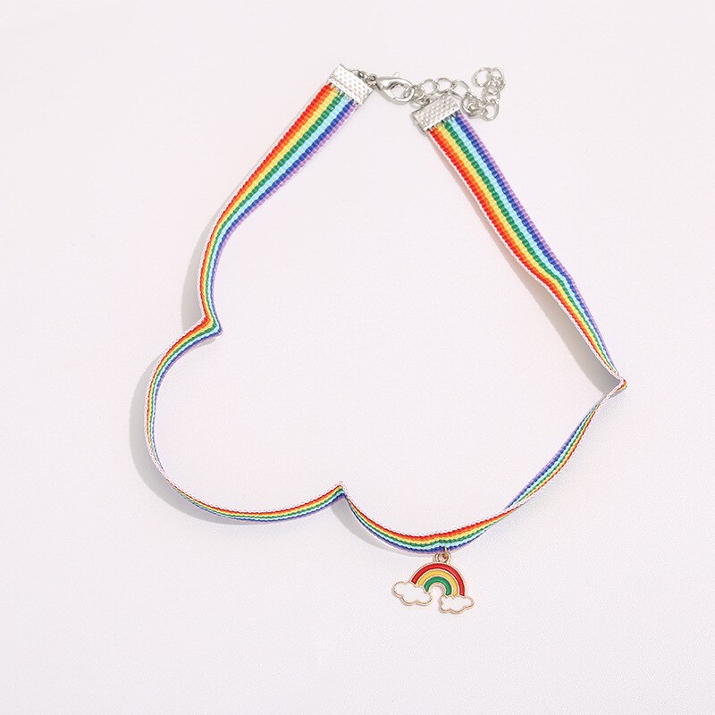necklace Rainbow moon Rabbit Radish Choker Necklace For Women Jewelry Multicolor