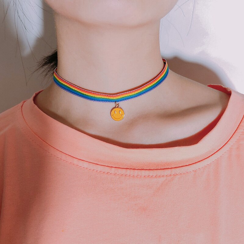 necklace Rainbow moon Rabbit Radish Choker Necklace For Women Jewelry Multicolor