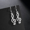 noble 925 Sterling Silver Romantic music note drop Earrings for Women Holiday gifts Party wedding Jewelry