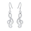 noble 925 Sterling Silver Romantic music note drop Earrings for Women Holiday gifts Party wedding Jewelry
