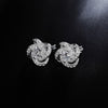 noble 925 Sterling Silver Shiny crystal studs Earrings for Women party wedding Jewelry Christmas Gifts