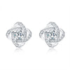 noble 925 Sterling Silver Shiny crystal studs Earrings for Women party wedding Jewelry Christmas Gifts