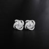 noble 925 Sterling Silver Shiny crystal studs Earrings for Women party wedding Jewelry Christmas Gifts