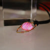 pink Luminous stone eye Pendant Necklace copper wire cat eye Glow In The Dark Charming Necklace Handmade