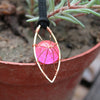 pink Luminous stone eye Pendant Necklace copper wire cat eye Glow In The Dark Charming Necklace Handmade