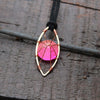 pink Luminous stone eye Pendant Necklace copper wire cat eye Glow In The Dark Charming Necklace Handmade