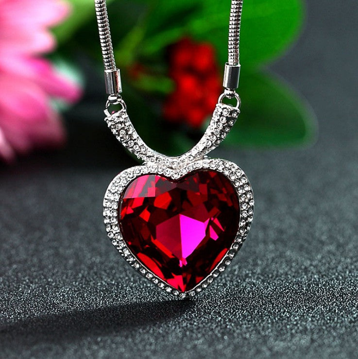 New sector Ocean Heart Wedding Jewe Crystals from Swarovski Choker clothes Necklaces For Women Christmas Party