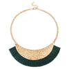 shiny gold metal necklaces shiny fabric Tassel collar statement necklace summer jewelry necklaces & pendant 2019