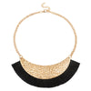 shiny gold metal necklaces shiny fabric Tassel collar statement necklace summer jewelry necklaces & pendant 2019