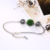 New silver S925 pure silver natural Hetian jade lotus lotus ancient retro personality chain girl accessories
