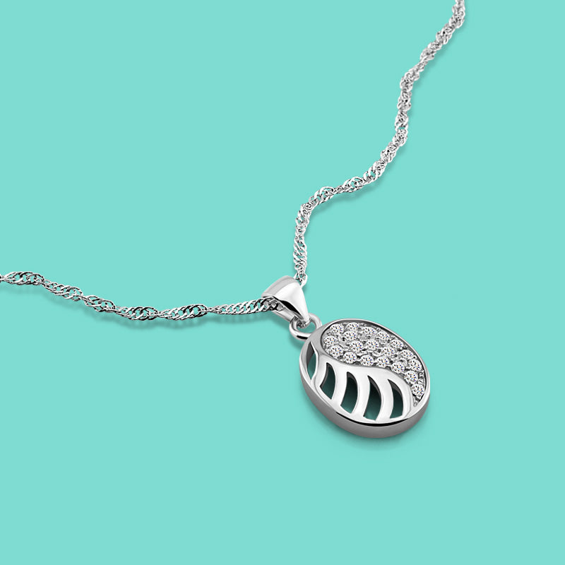 New silver necklace girl 925 sterling silver pendant necklace simple style solid silver clavicle chain 46cm charm jewelry gift