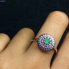 New store welfare natural diopside ring   925 silver Siberia emerald color positive