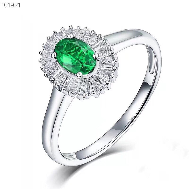 New store welfare natural diopside ring   925 silver Siberia emerald color positive