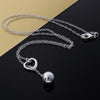streetwear 925 Stamped Silver fine heart Solid beads Necklace for Women party wedding Jewelry Christmas Gifts