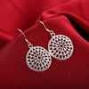 streetwear 925 Sterling Silver Simple Retro Round Jewelry set necklace earrings for women Party wedding Couple gifts