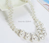 style fine quanlity casual sporty women Set auger crystal pearl necklace jewelry pearl chokers necklace women