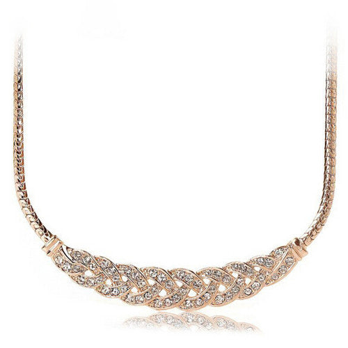 New style restoring ancient ways noble grain twist snake chain imitation crystal thick bone statement bib necklace pendant chain