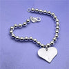 trend 925 sterling Silver 6MM Beads Chain Heart Pendant Bracelets for Women party wedding Jewelry Christmas gifts