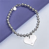trend 925 sterling Silver 6MM Beads Chain Heart Pendant Bracelets for Women party wedding Jewelry Christmas gifts