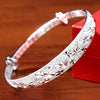 trend 999 sterling silver romantic Gypsophila star Bangles for woman bracelets party wedding jewelry Christmas gifts