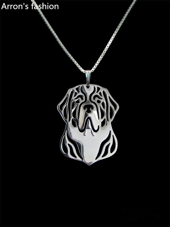 New trendy St. Bernard dog jewelry pendant necklace  plated silver women statement necklace online shopping india
