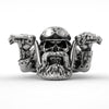 trendy long beard Motorcyclist rider ring men's ring metal silver-plated ring accessories party jewelry Size 7 ~ 12