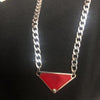 triangle P necklace men and women universal punk style personality trend necklace